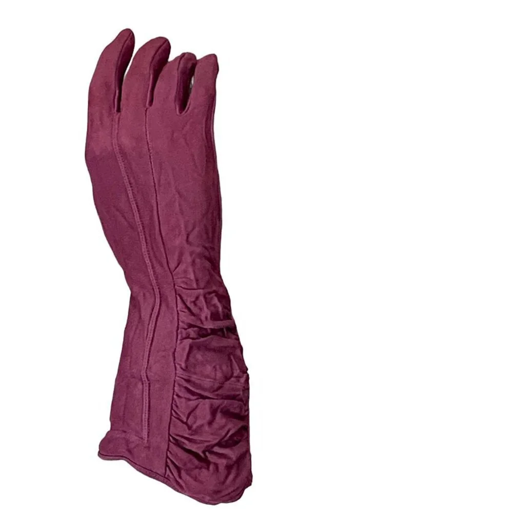 Vintage Fownes‎ Ladies Stretchy Ruched Dressy Long Gloves Purple 92P
